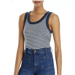 Madewell Warhol Stripe Whisper Cotton Scoopneck Ribbed Trim Tank Top